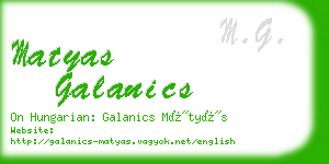 matyas galanics business card